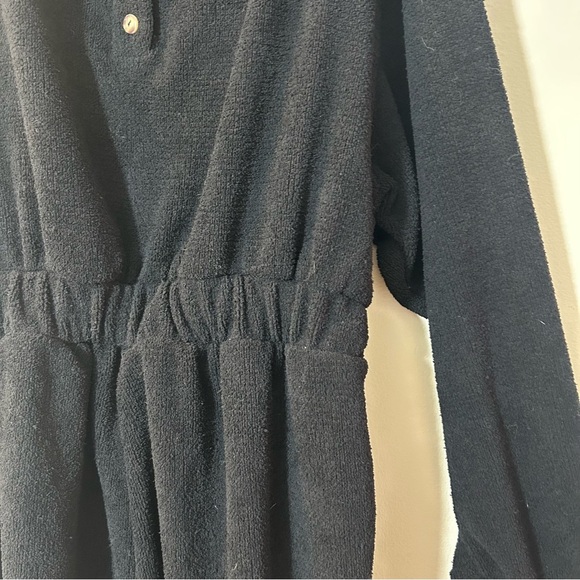 π FREE PEOPLE BEACH | NWT Black Terry Jumpsuit w/ Elastic Waist & Size Small - Picture 12 of 12